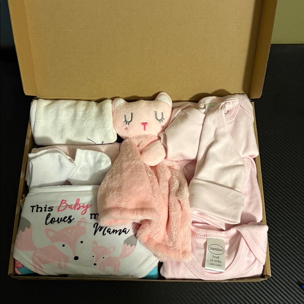 Baby girl Gown with hat up 16lbs 2button up tshirt small & newborn  more items